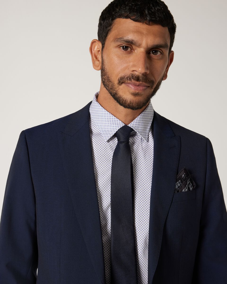 Wool Blend Regular Stretch Premium Tailored Jacket, Navy Wool Blend Regular Stretch Premium Tailored Jacket, Navy, hi-res